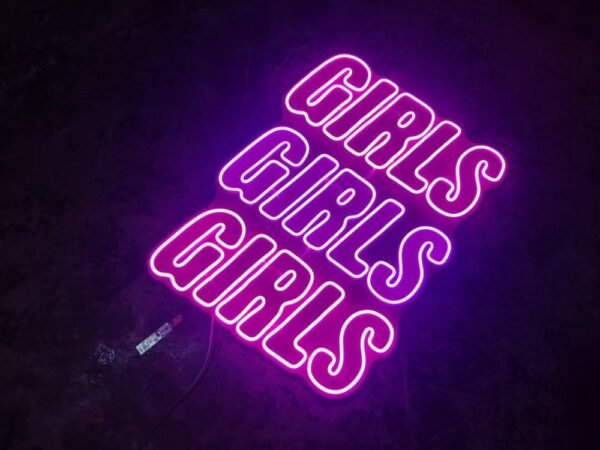 girls girls girls neon sign