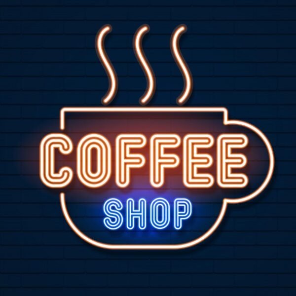 coffee shop neon sign