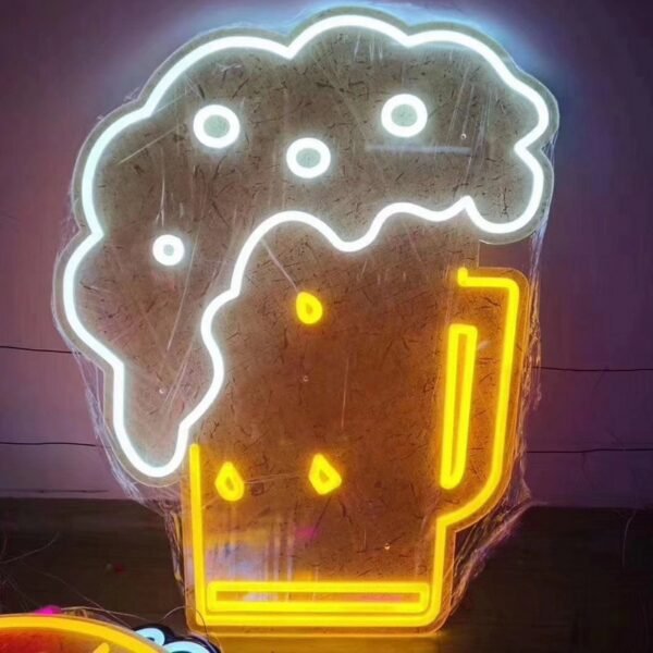 beer with mug neon sign