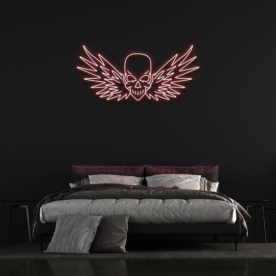 devil skull neon sign