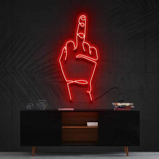 red neon sign