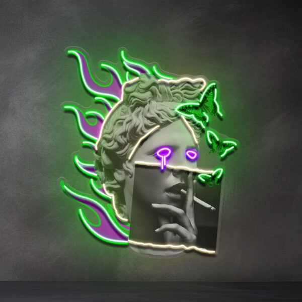 Smoking Art In Collapse Art LED Neon Sign Light Pop Art