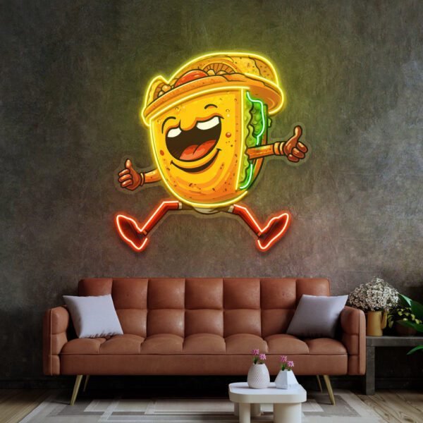 Taco Disco Dancing LED Neon Sign Light Pop Art
