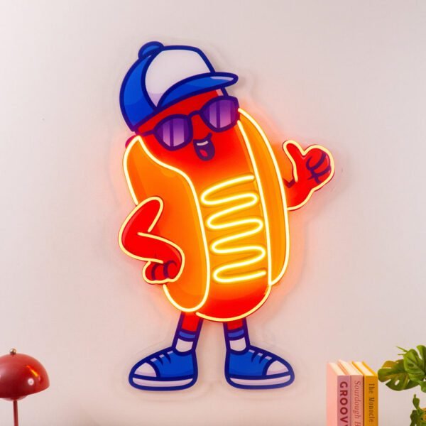 Sportie Hotdog Guy LED Neon Sign Light Pop Art