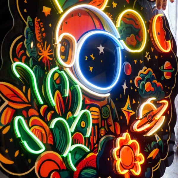 Astronaut Plant Universe LED Neon Sign Light Pop Art