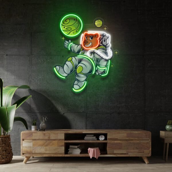 Bear Space LED Neon Sign Light Pop Art