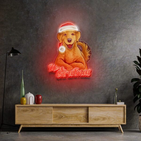 Christmas Dog LED Neon Sign Light Pop Art