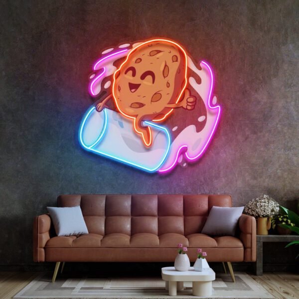 Cookie Riding a Glass LED Neon Sign Light Pop Art