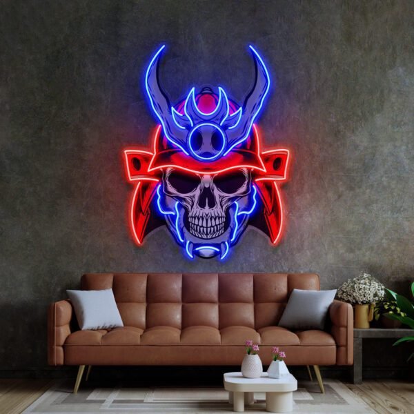 Sumurai Skullcap LED Neon Sign Light Pop Art